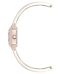 Anne Klein Women's Quartz Premium Crystal Green Enamel and Rose Gold-Tone Alloy Metal Bangle Watch, 23mm