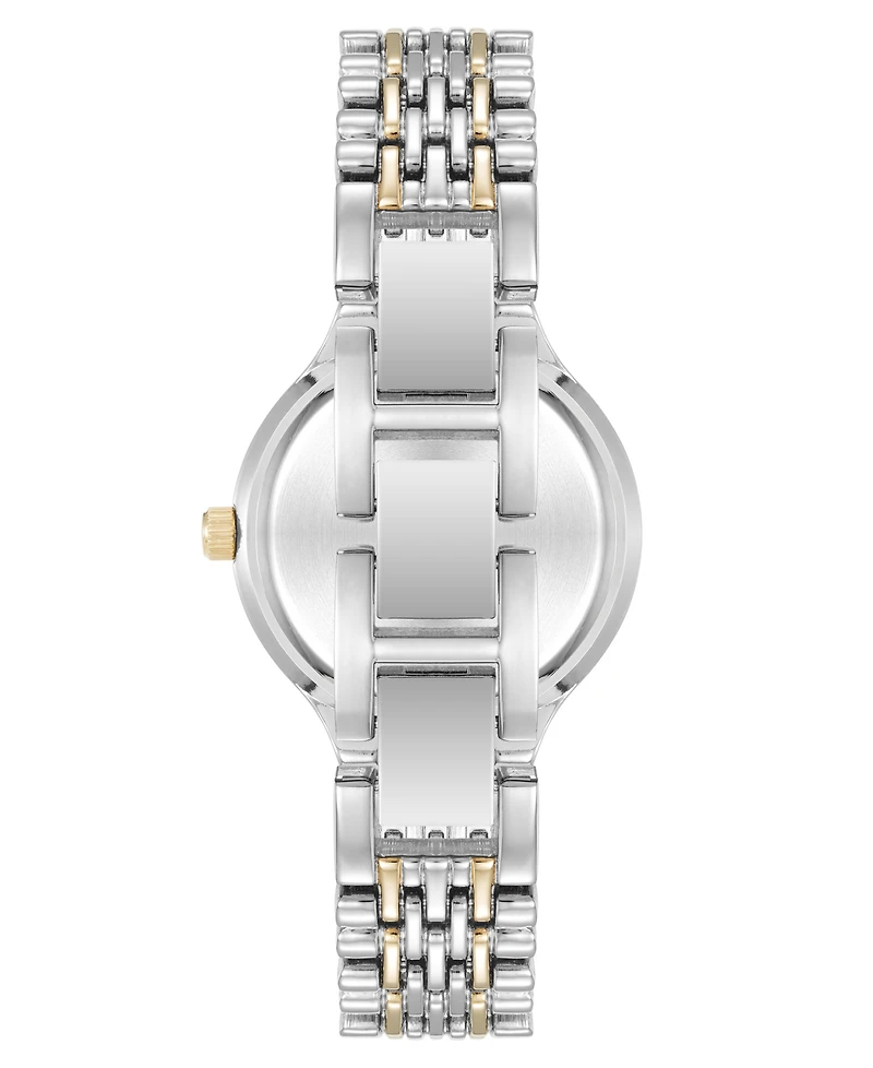 Anne Klein Women's Quartz Iconic Roman Numeral Bezel Two-Tone Alloy Metal Watch, 30mm