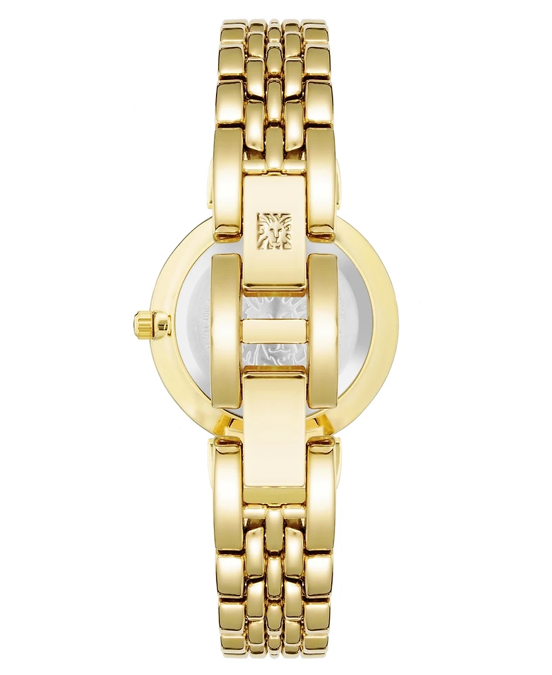 Anne Klein Women's Quartz Green Roman Numeral Dial Gold-Tone Alloy Watch, 30mm