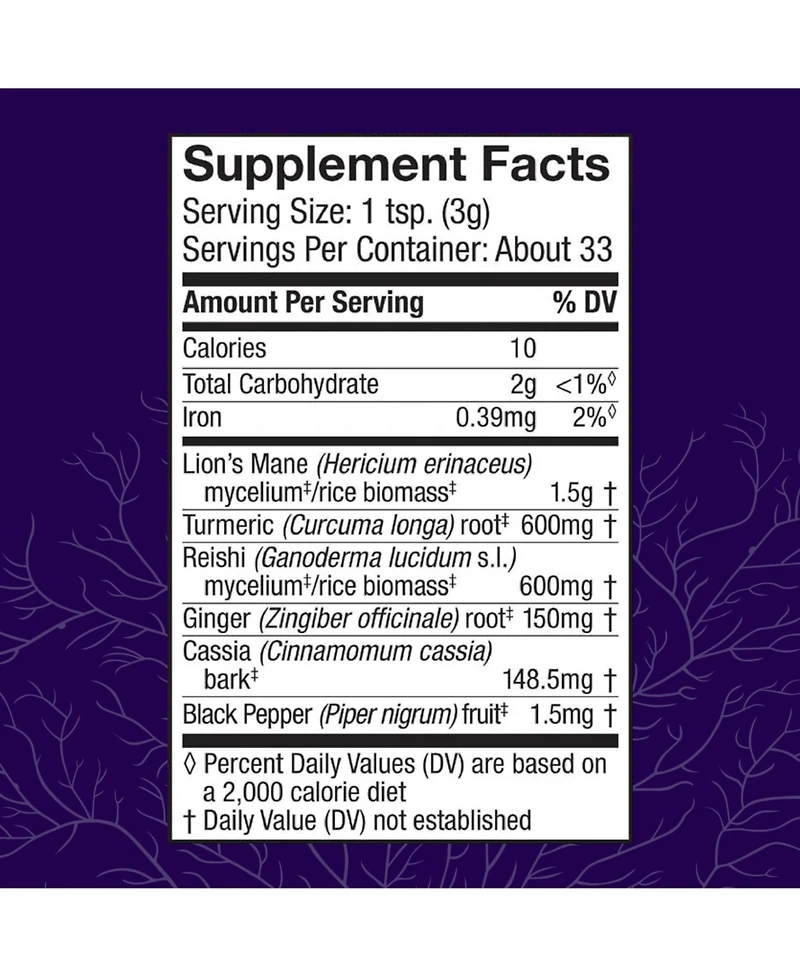 Host Defense MycoBotanicals Brain & Body Powder - Digestive & Immune Support Supplement with Lion's Mane & Reishi Mushroom