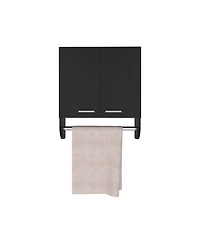 Huslia Medicine Cabinet with 2 Shelves and Doors, Black Wengue