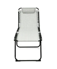 Inolait Sugift Folding Heightening Design Beach Lounge Chair with Pillow for Patio