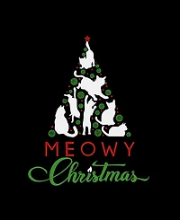 La Pop Art Women's Meowy Christmas Tree Word Hooded Sweatshirt