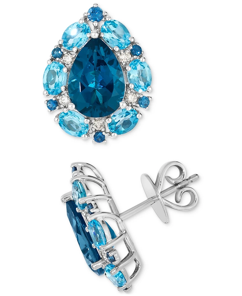 Le Vian Deep Sea Blue Topaz (2-2/5 ct. t.w.), Blue Topaz (2-3/20 ct. t.w.), Blueberry Sapphire (1/5 ct. t.w.) & Nude Diamond (1/8 ct. t.w.) Earrings i