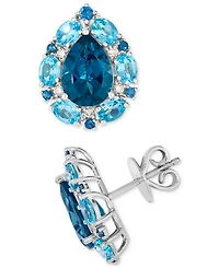 Le Vian Deep Sea Blue Topaz (2-2/5 ct. t.w.), Blue Topaz (2-3/20 ct. t.w.), Blueberry Sapphire (1/5 ct. t.w.) & Nude Diamond (1/8 ct. t.w.) Earrings i