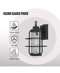 Flynama Dusk to Dawn Outdoor Hardwired Wall Lantern Sconce with No Bulbs Included