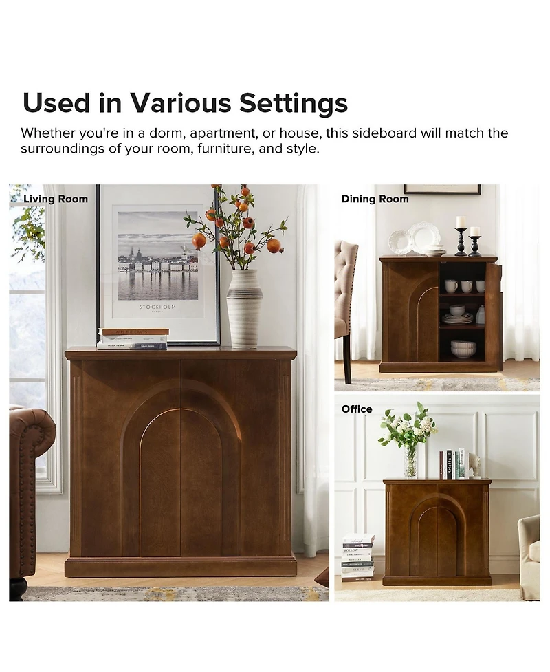 Hulala Home Rando Transitional 35'' Tall 2 - Door Accent Cabinet with Adjustable Shelves