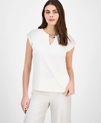 Anne Klein Women's Embellished Keyhole Top