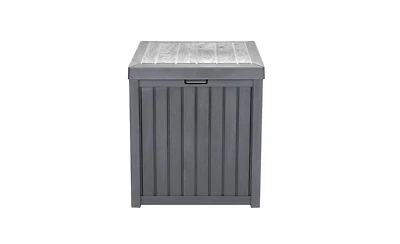 Slickblue 51 Gallon Outdoor Garden Plastic Storage Deck Box – Waterproof & Lockable Chest for Tools, Cushions, and Toys