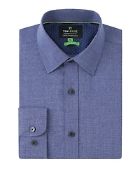 Tom Baine Men's Four-Way Stretch Solid Textured Button Down Dress Shirt