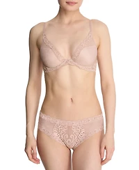 Natori Women's Feathers Lace Contour Underwire Plunge Bra 730023