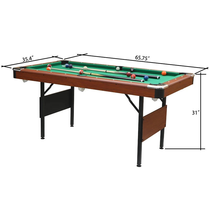 Streamdale 5.5 Ft Billiard Table with Green Velvet Cloth and Accessory Set