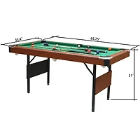 Streamdale 5.5 Ft Billiard Table with Green Velvet Cloth and Accessory Set