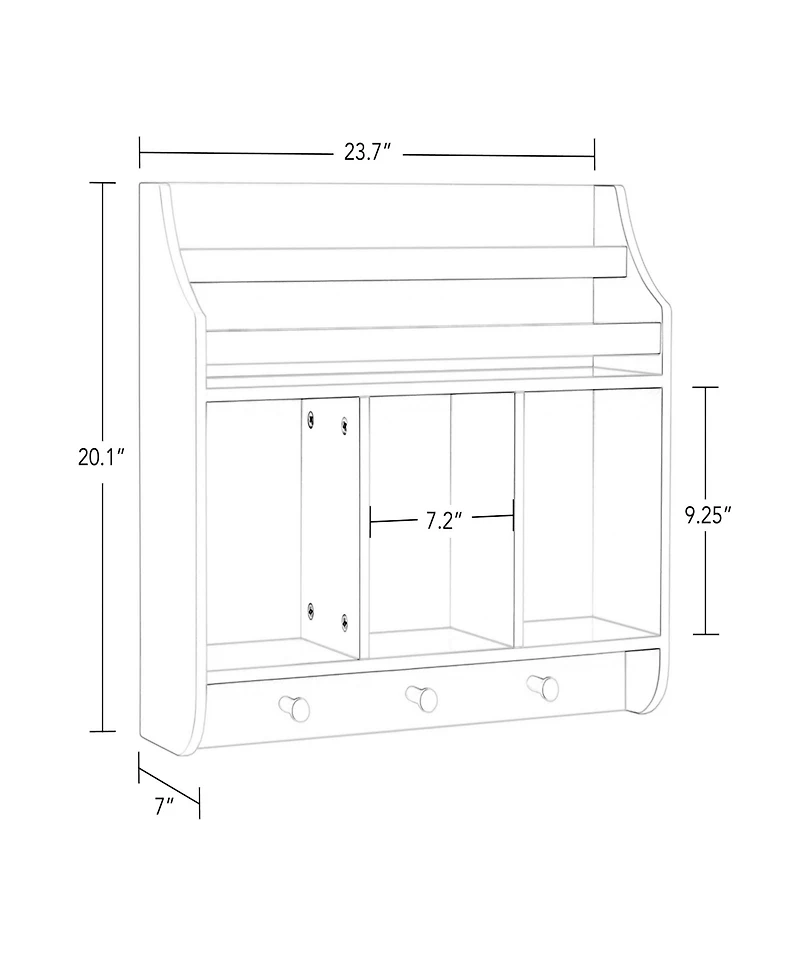RiverRidge Home Book Nook Collection Kids Wall Shelf with Cubbies and Bookrack
