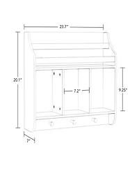 RiverRidge Home Book Nook Collection Kids Wall Shelf with Cubbies and Bookrack