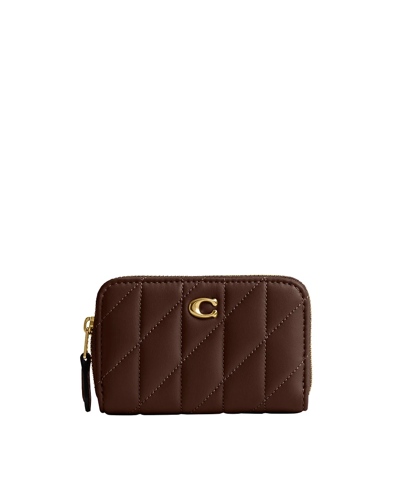 Coach Quilted Pillow Leather Small Zip Around Wallet