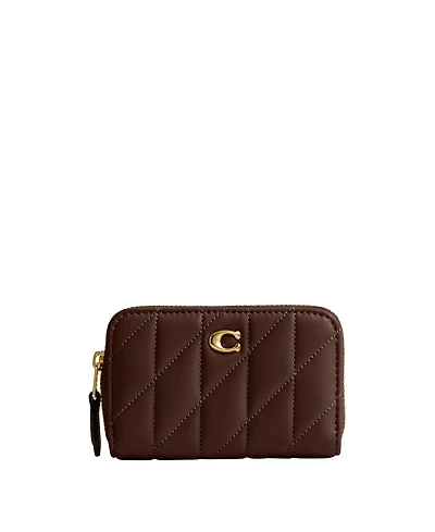 Coach Quilted Pillow Leather Small Zip Around Wallet