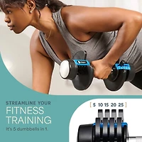 LifePro 25Lbs Adjustable Dumbbells - 6-in-1, Compact, Quick Adjust for Full Body Home Gym
