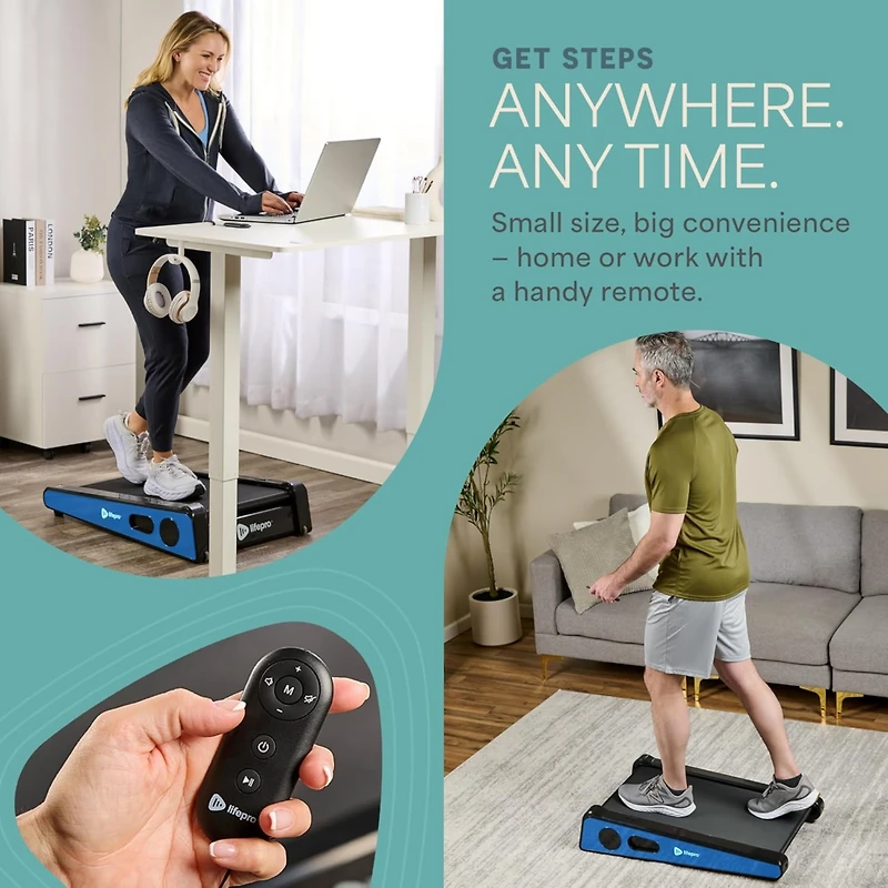 LifePro 30in Portable Under Desk Mini Treadmill – Compact Walking Pad, Max 3 Mph, 220Lbs Capacity