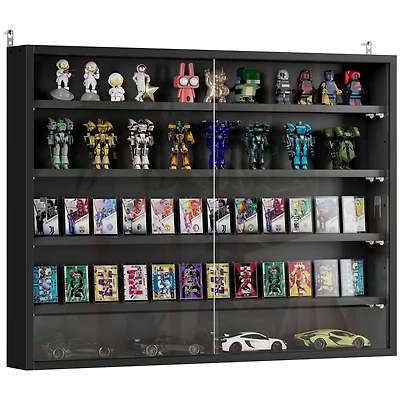 Homcom 5-Tier Display Cabinet Glass Cabinet with 4 Adjustable Shelves