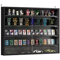 Homcom 5-Tier Display Cabinet Glass Cabinet with 4 Adjustable Shelves