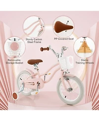 Hongge 12/14/16/18 Inch Kids Bike with Training Wheels for Boys Girls Ages 3-8 Years