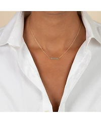 Turquoise Bar Pendant Necklace 14K