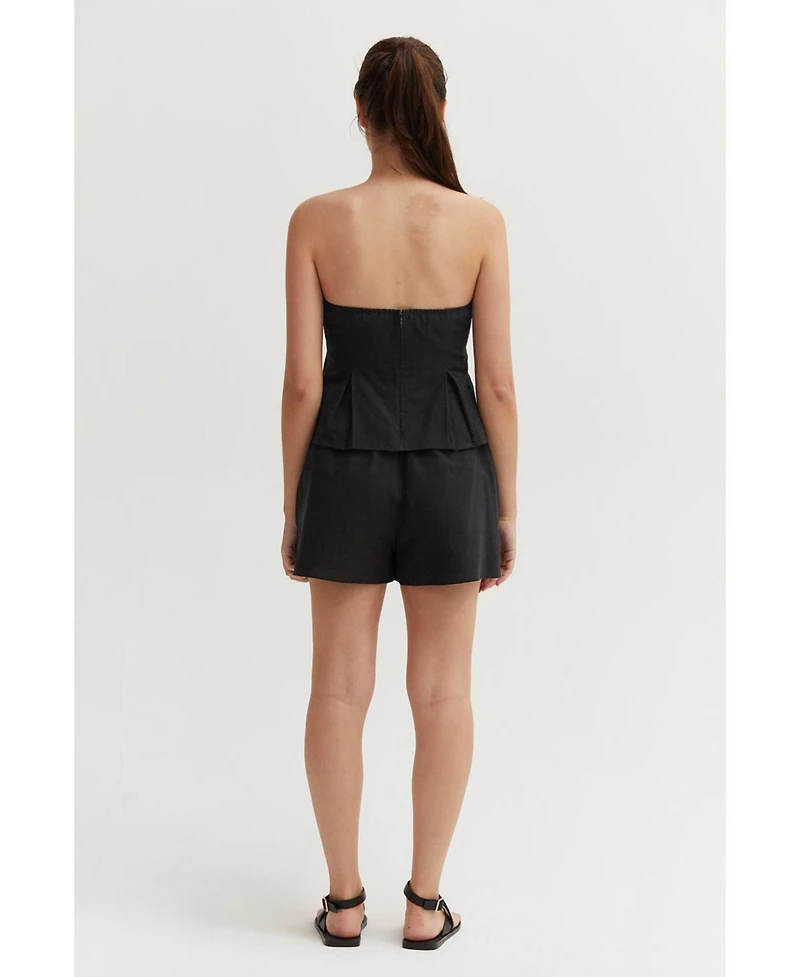 Crescent Women's Delphi Linen Blend Drawstring Shorts