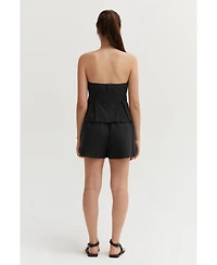 Crescent Women's Delphi Linen Blend Drawstring Shorts