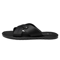 Alpine Swiss Men's Saul Faux Leather Slide Sandals Dressy Indoor Outdoor Shoes