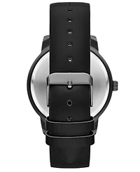 Folio Men's Three Hand Black Polyurethane Watch, 46mm