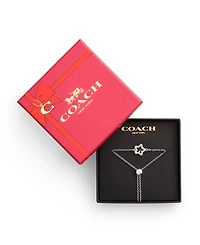 Coach Faux Stone Signature Pave Star Slider Boxed Bracelet