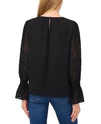 CeCe Women's Smocked-Cuff Blouse