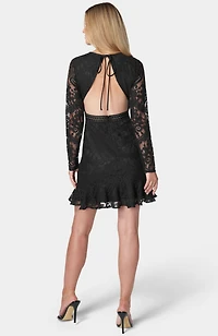 Bebe Women's Open Back Lace Mini Dress