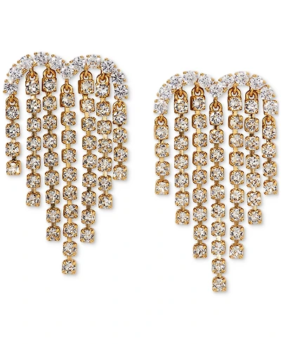 Ajoa Cubic Zirconia Heart Fringe Chandelier Drop Earrings