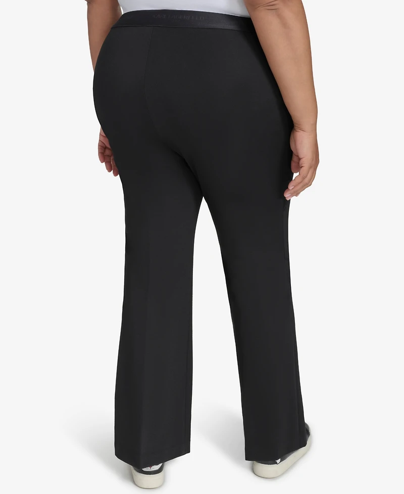 Karl Lagerfeld Paris Plus Mid Rise Compression Bootcut Pants, Exclusively at Macy's