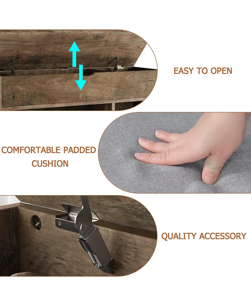 gaomon Storage Bench, Shoe Bench with Cushion