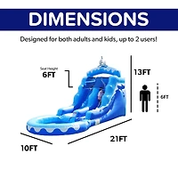HeroKiddo 13 Dolphin Commercial Grade Water Slide with Pool for Kids and Adults (with Blower), Wet Dry Use, Outdoor Indoor, Birthday Party, Rental Qua