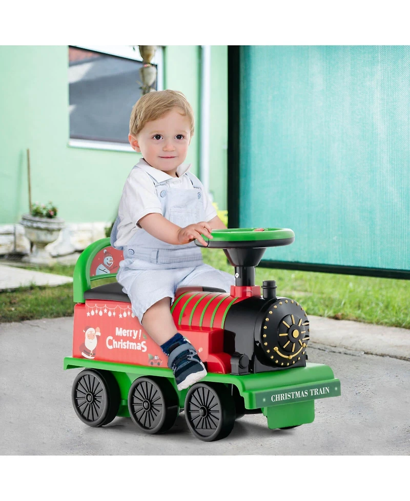 Hongge 6V Electric Kids' Ride-On Train with 16-Piece Track Set