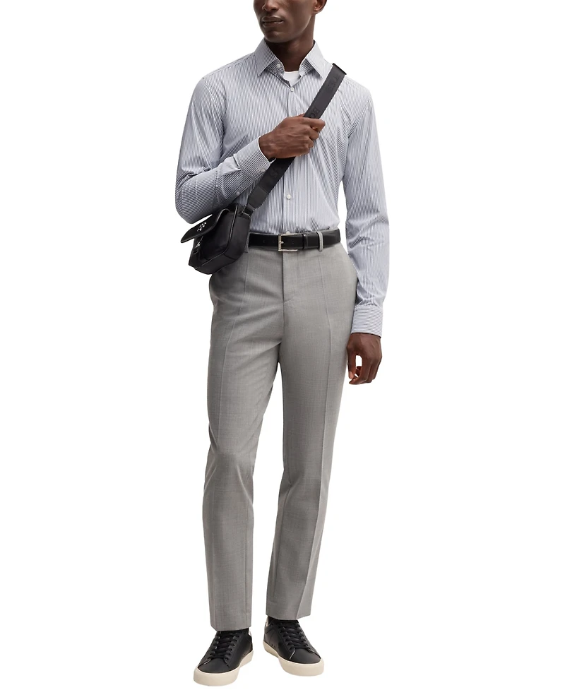 Boss by Hugo Men's Striped Slim-Fit Performance-Stretch Shirt