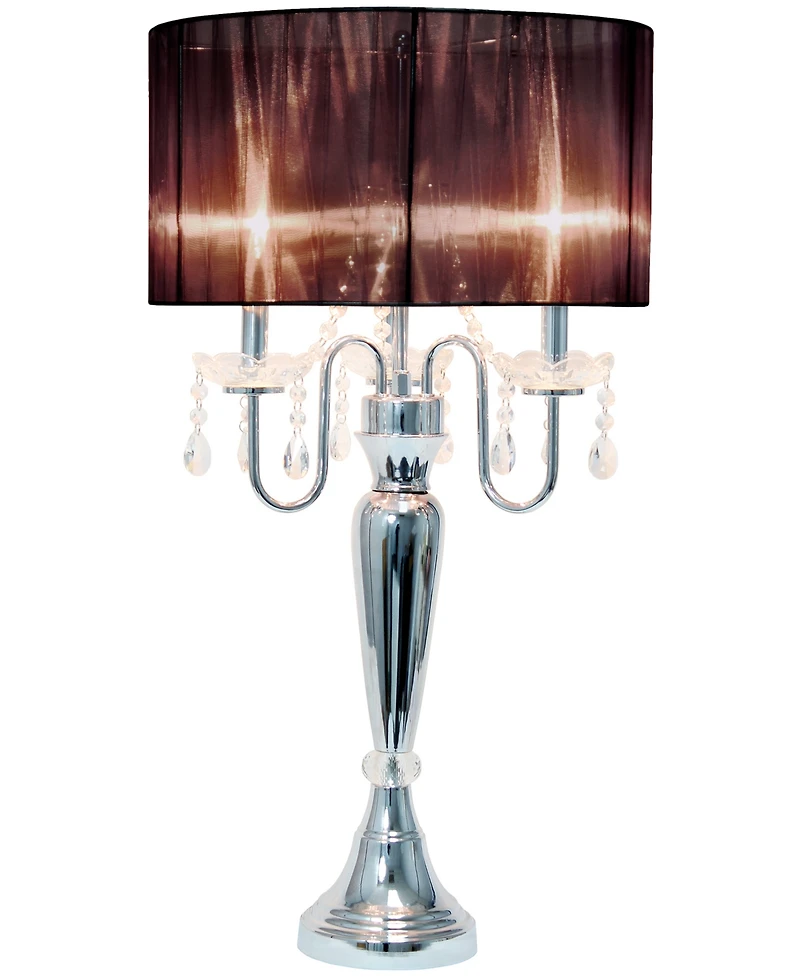 Lalia Home 31" Chrome Cascading Crystal Table Lamp