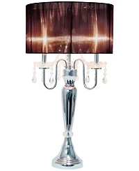 Lalia Home 31" Chrome Cascading Crystal Table Lamp