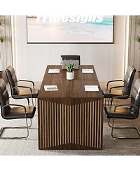 Tribesigns 6.6 ft Conference Table, 78.7" Large Office Meeting Table for 6-8 People, Modern Seminar Meeting Table Desk for Meeting Room, Home Office