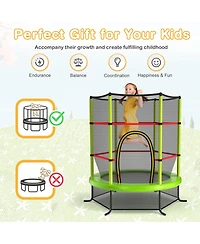 Gymax 55'' Recreational Trampoline for Kids Toddler w/ Enclosure Net