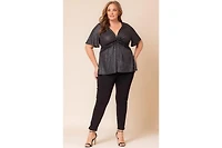 Kiyonna Plus Galaxy Glitter Twist Front Top