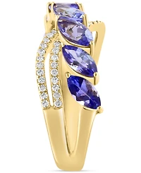 Effy Tanzanite (1-3/8 ct. t.w.) & Diamond (1/6 ct. t.w.) Ring in 14k Yellow Gold