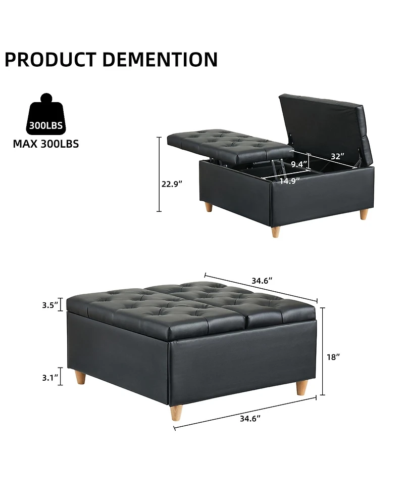 gaomon Ottoman Coffee Table with Lift Top
