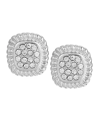 2028 Crystal Square Button Earrings