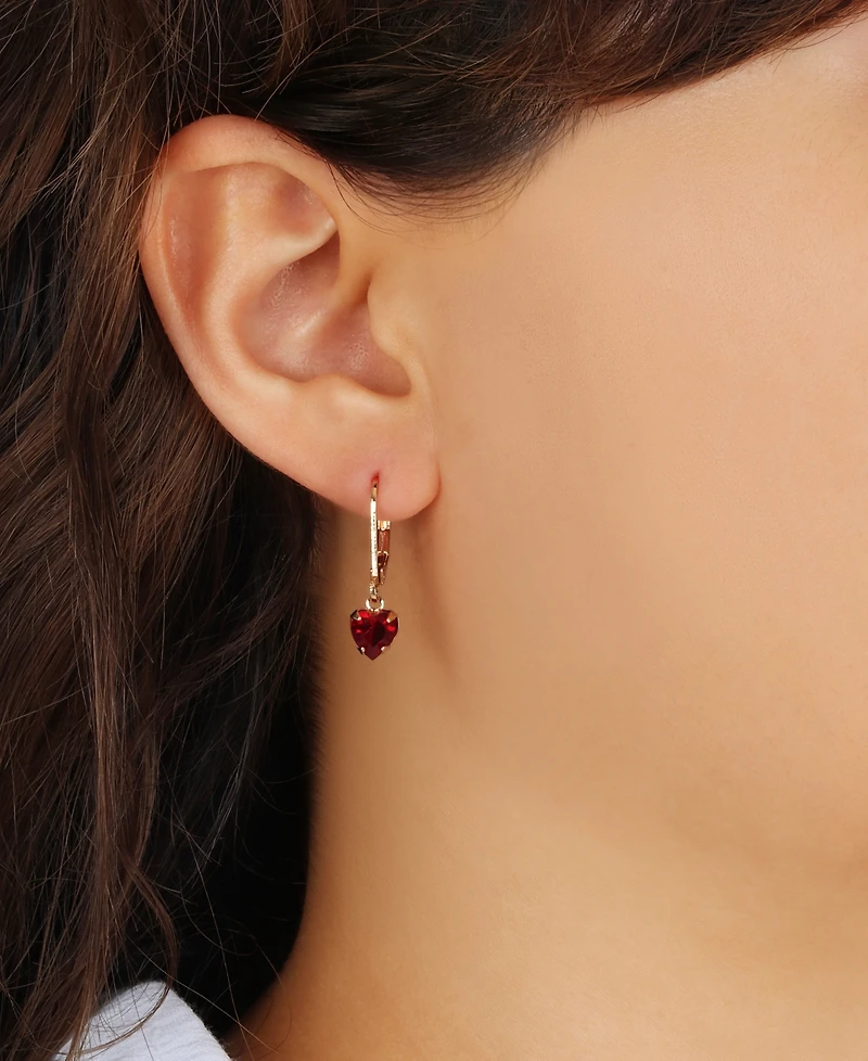 2028 Crystal Heart Drop Earrings