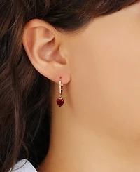 2028 Crystal Heart Drop Earrings